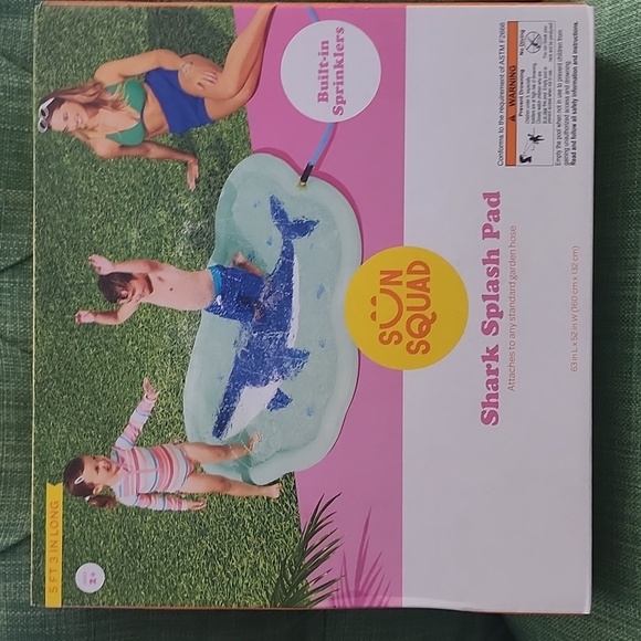 Sun Squad Shark Splash Pad with Built-in Sprinklers - Blue - Picture 1 of 5
